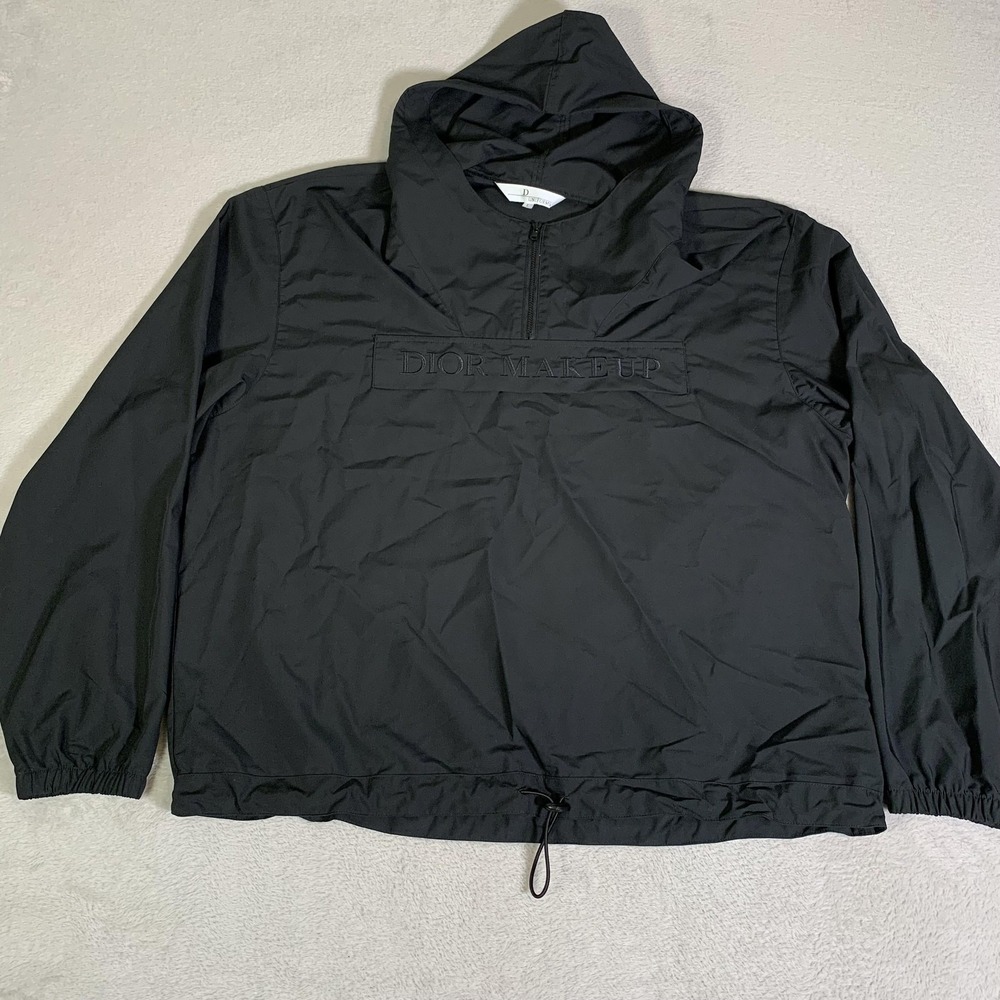 Dior Jacket Large Black Makeup‎ Staff Uniform Hooded 1/4 Zip Pullover Anorak